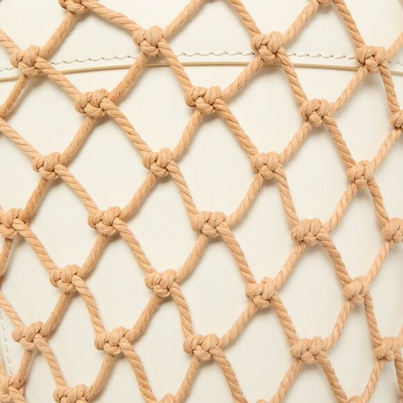 Staud White/brown Woven And Leather Moreau Bucket Bag - Picture 5 of 7